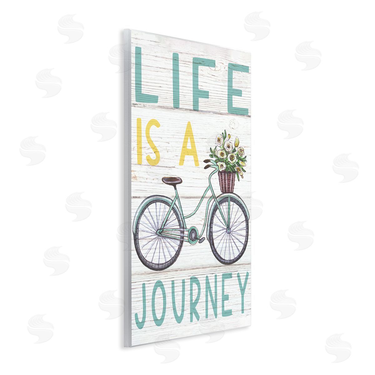 Elizabeth Tyndall Life's A Journey Blue Bicycle Flower Basket