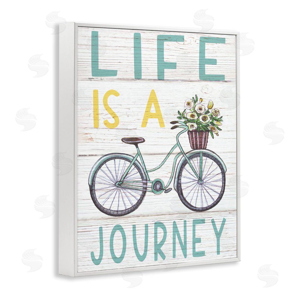 Elizabeth Tyndall Life's A Journey Blue Bicycle Flower Basket