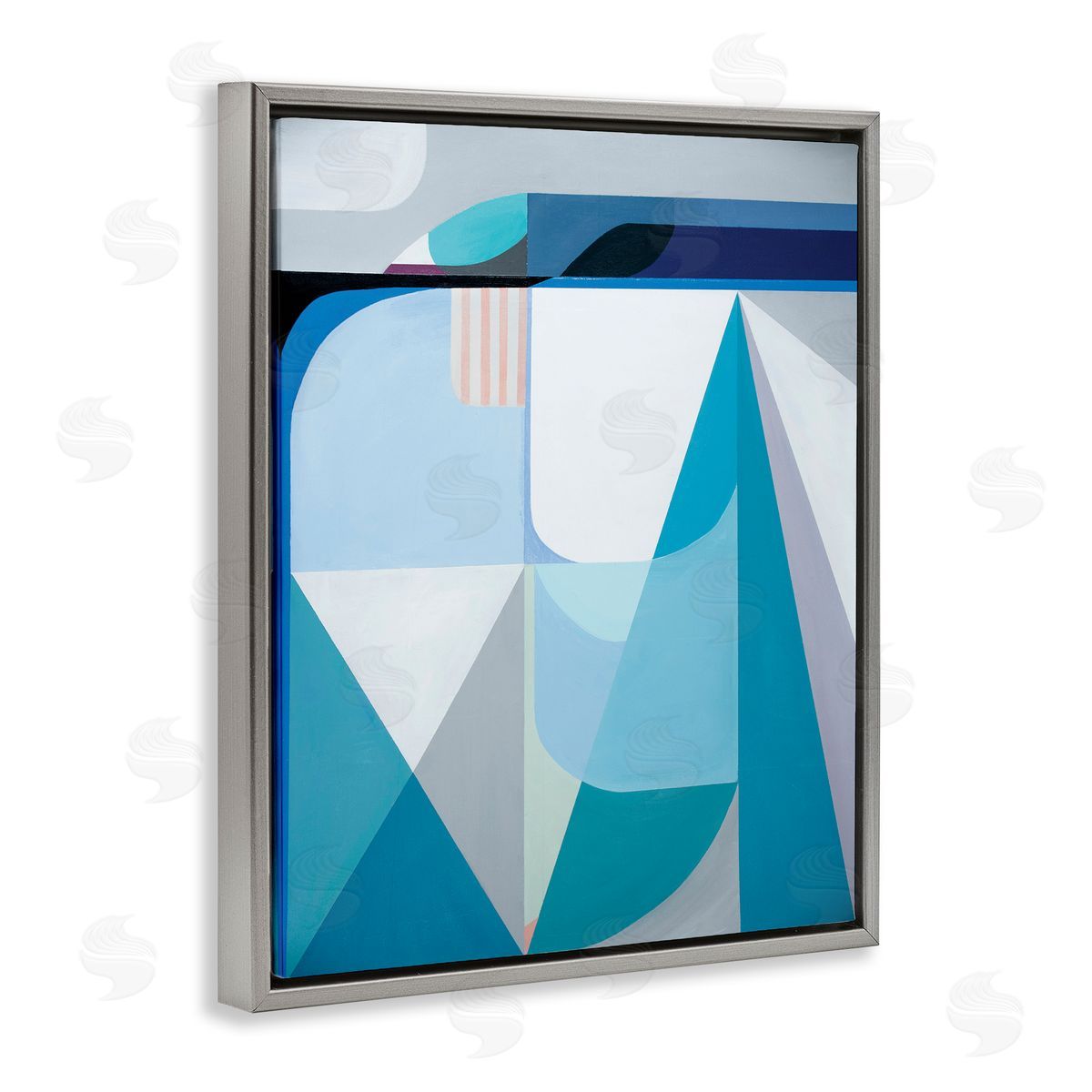 Marion Griese Abstract Geometric Shapes Pop Blue White