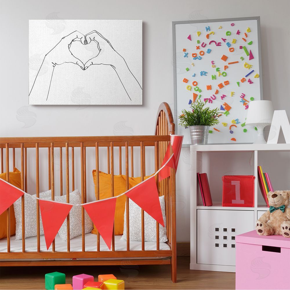 Ziwei Li Minimal Heart Shaped Hand Pose Black White