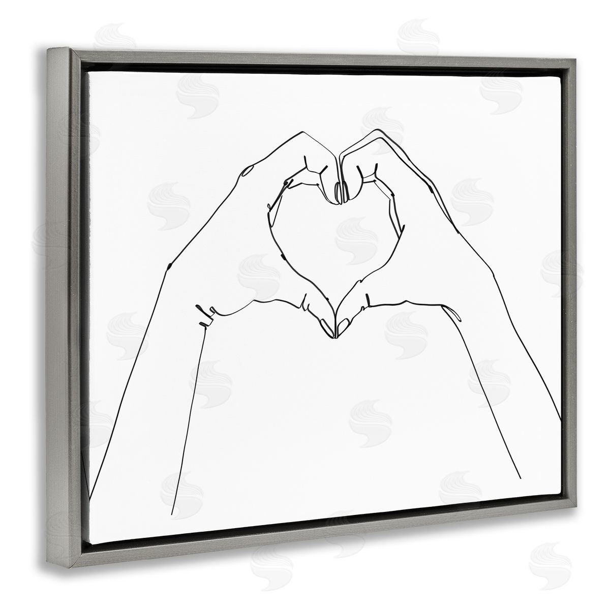 Ziwei Li Minimal Heart Shaped Hand Pose Black White