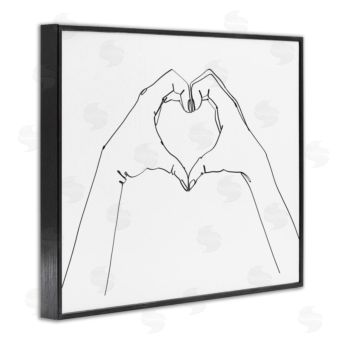 Ziwei Li Minimal Heart Shaped Hand Pose Black White