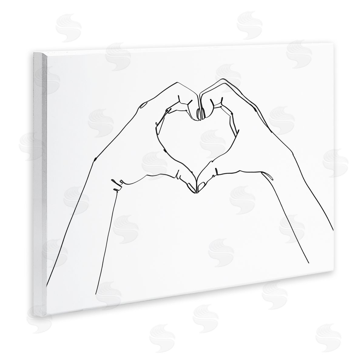 Ziwei Li Minimal Heart Shaped Hand Pose Black White