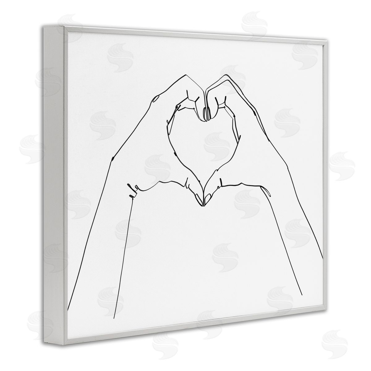 Ziwei Li Minimal Heart Shaped Hand Pose Black White