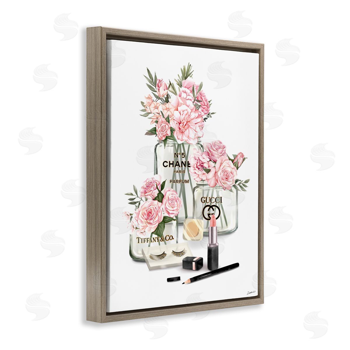 Ziwei Li Pink Rose Florals in Glam Fashion Jars