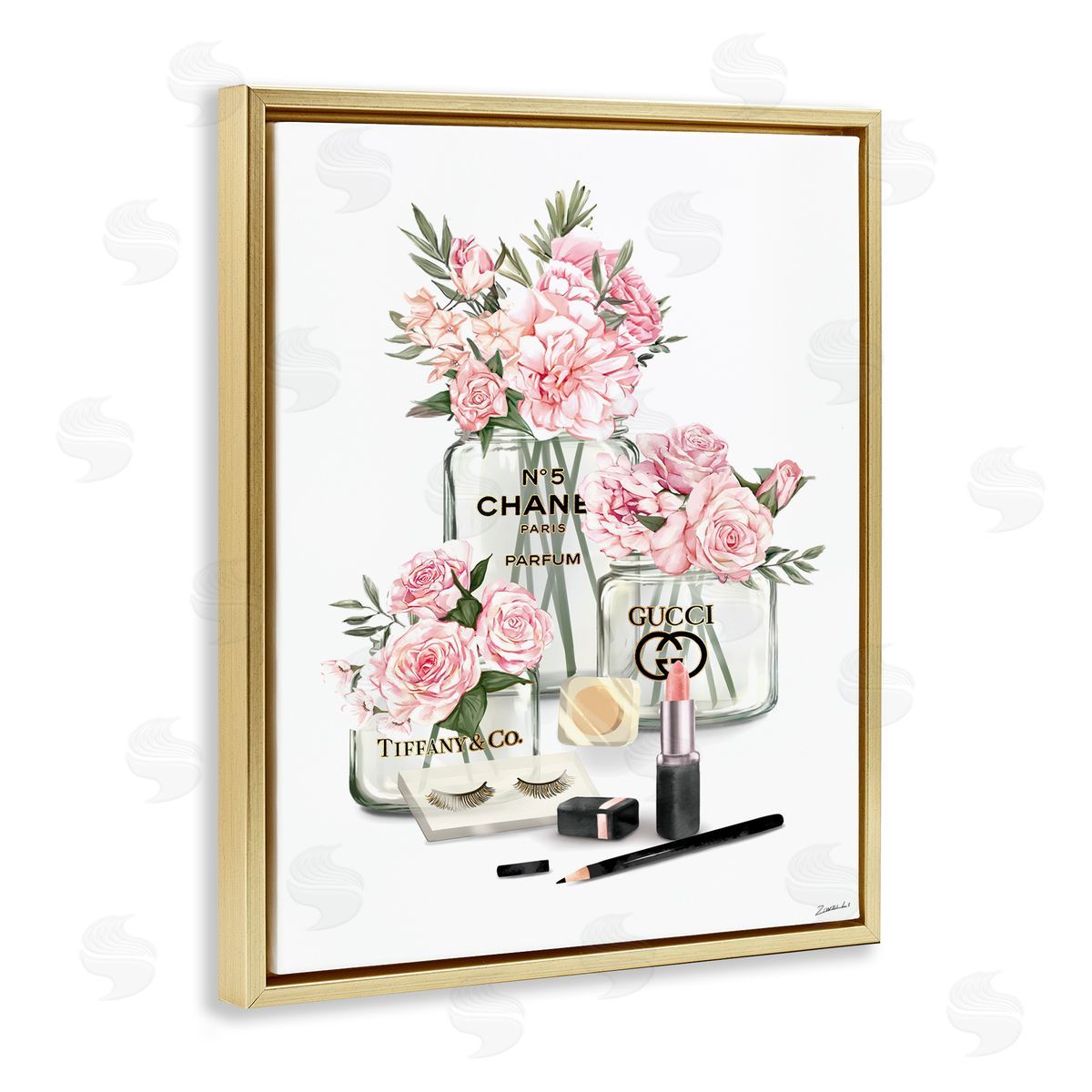 Ziwei Li Pink Rose Florals in Glam Fashion Jars