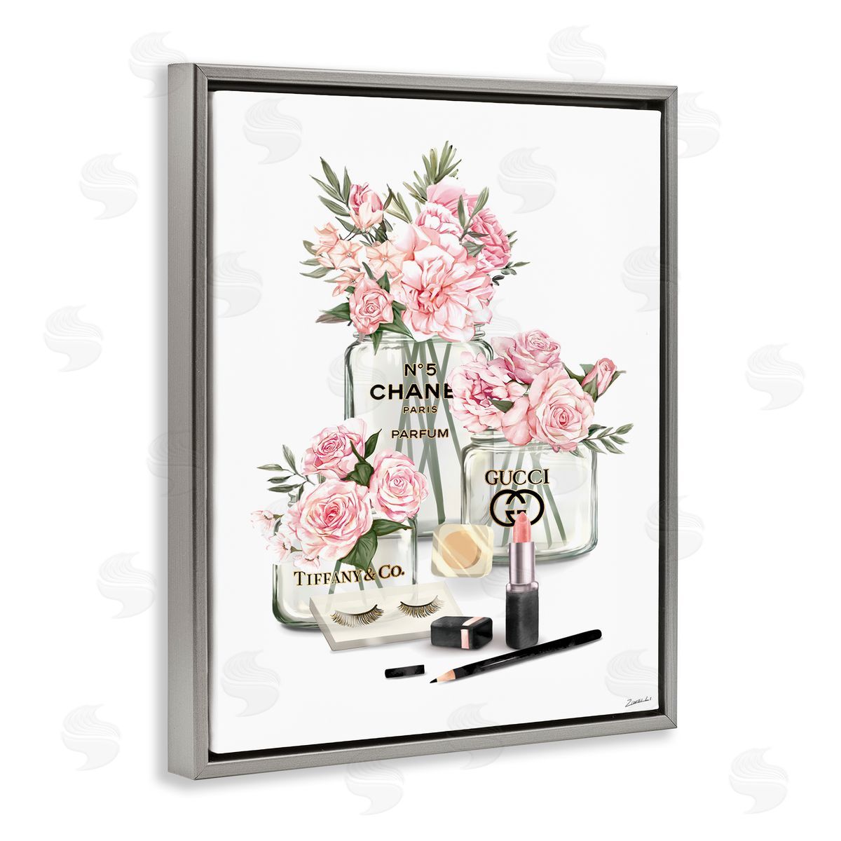 Ziwei Li Pink Rose Florals in Glam Fashion Jars