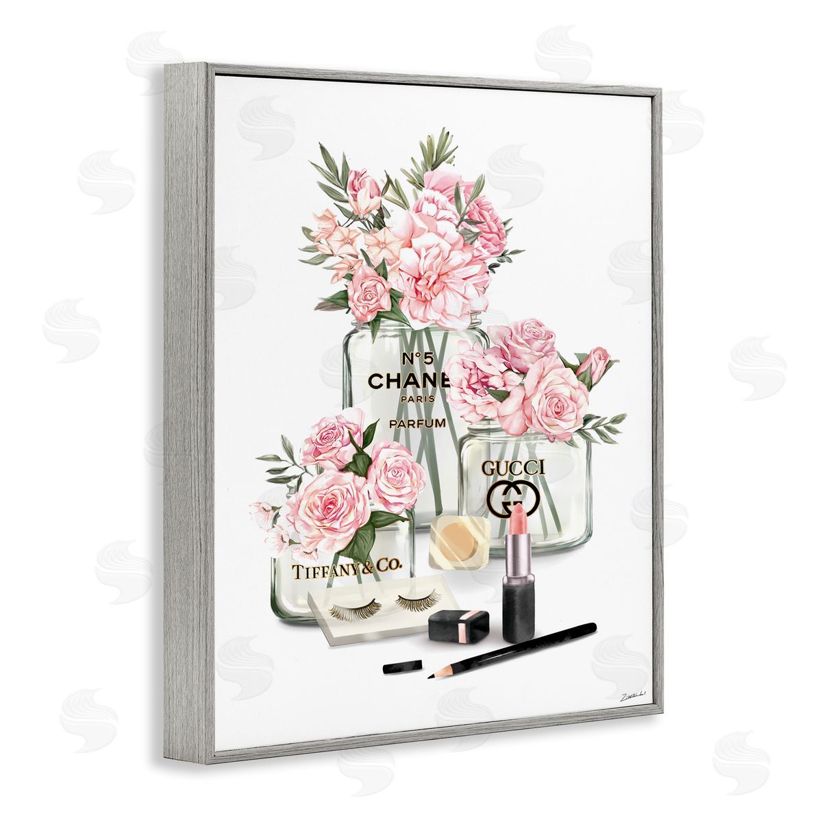 Ziwei Li Pink Rose Florals in Glam Fashion Jars