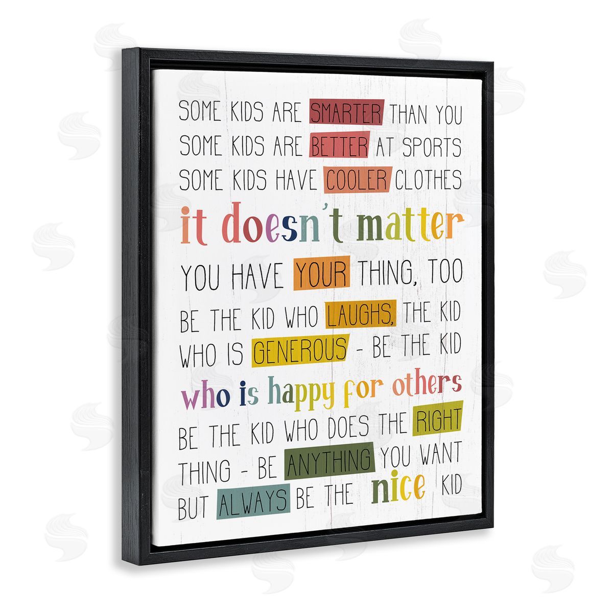 Stupell Studio Be the Nice Kid Sentiments Rainbow Text Pop