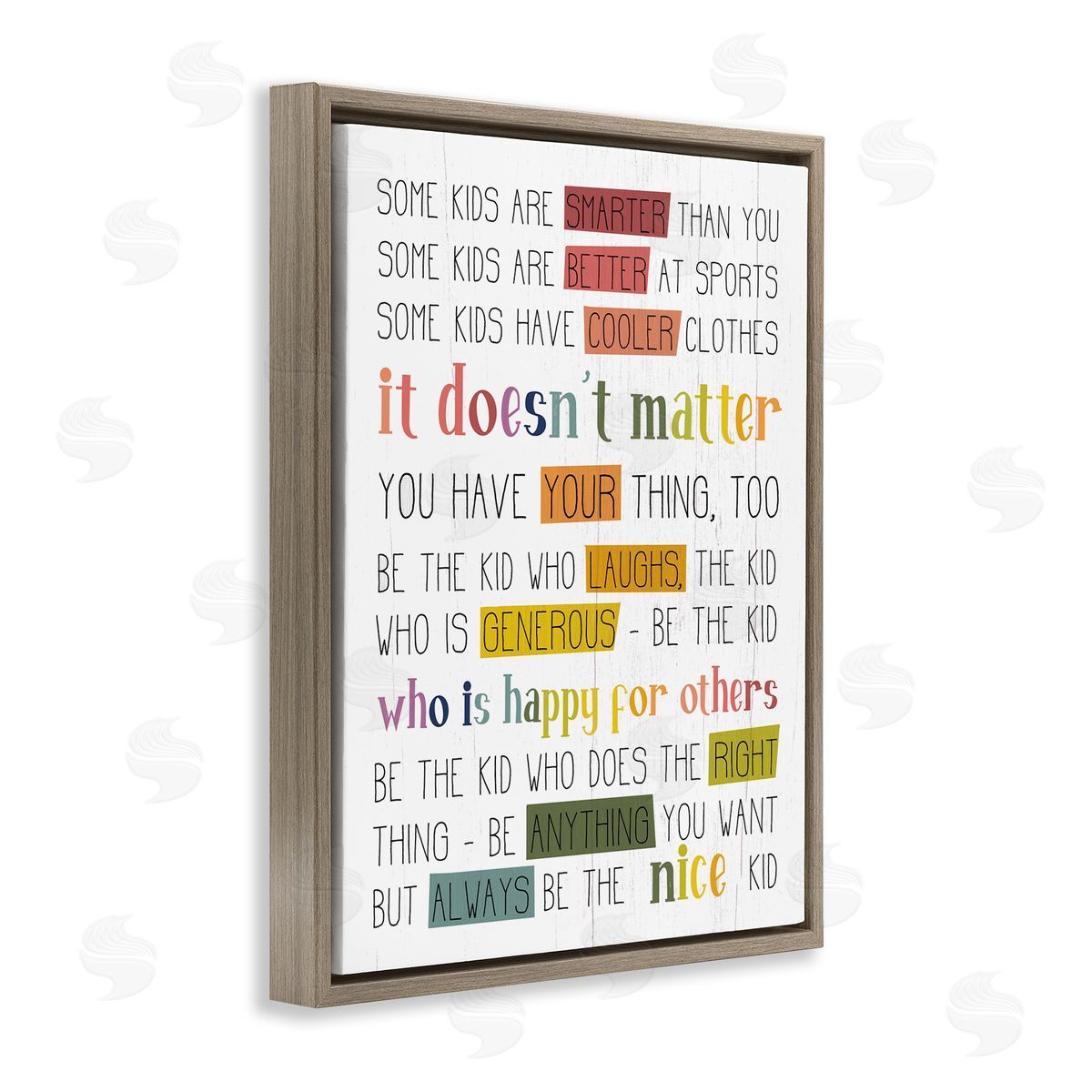 Stupell Studio Be the Nice Kid Sentiments Rainbow Text Pop