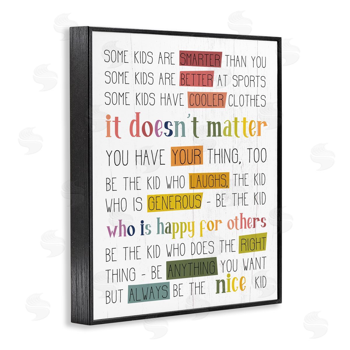 Stupell Studio Be the Nice Kid Sentiments Rainbow Text Pop