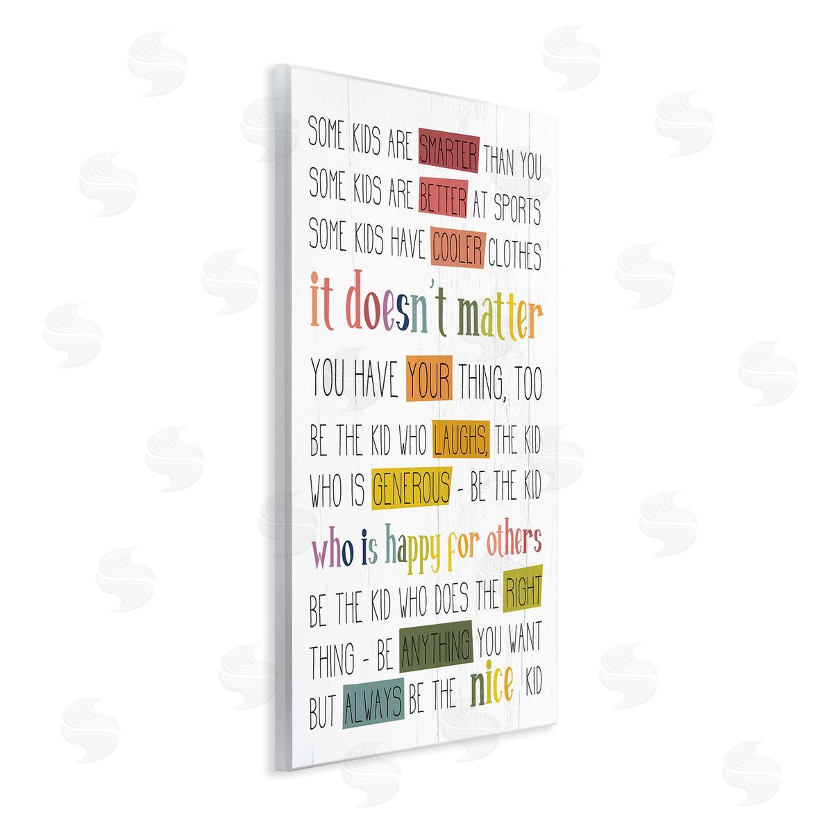 Stupell Studio Be the Nice Kid Sentiments Rainbow Text Pop