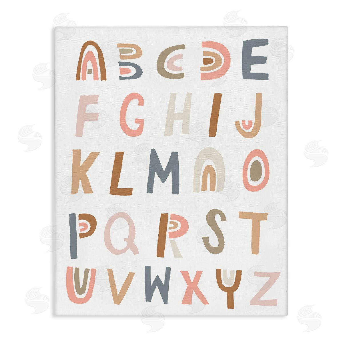 Jess Bruggink Neutral Rainbow Alphabet Chart Pink Beige Typography