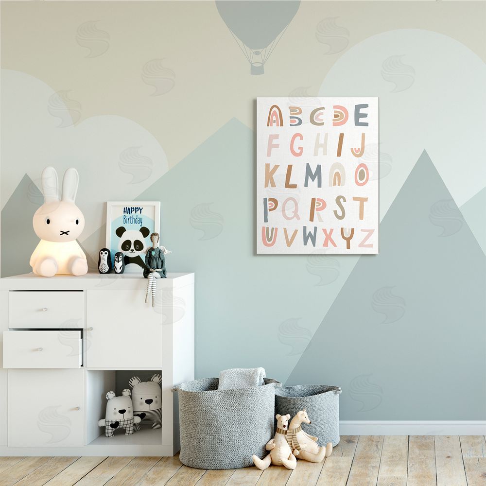 Jess Bruggink Neutral Rainbow Alphabet Chart Pink Beige Typography