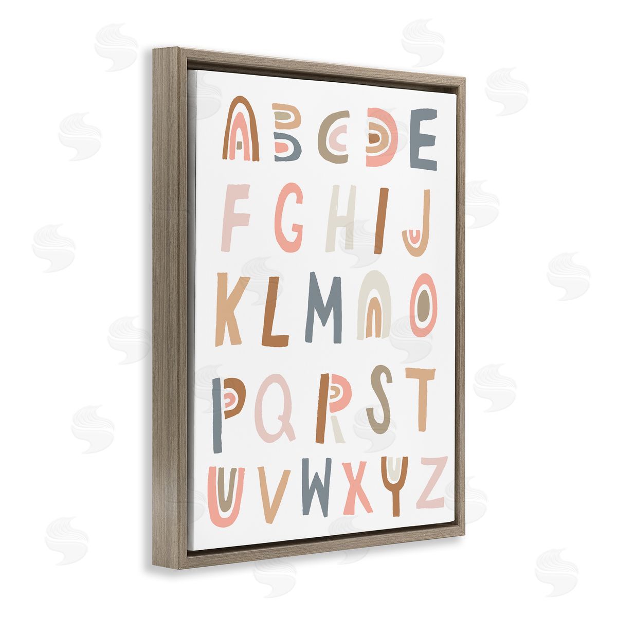 Jess Bruggink Neutral Rainbow Alphabet Chart Pink Beige Typography
