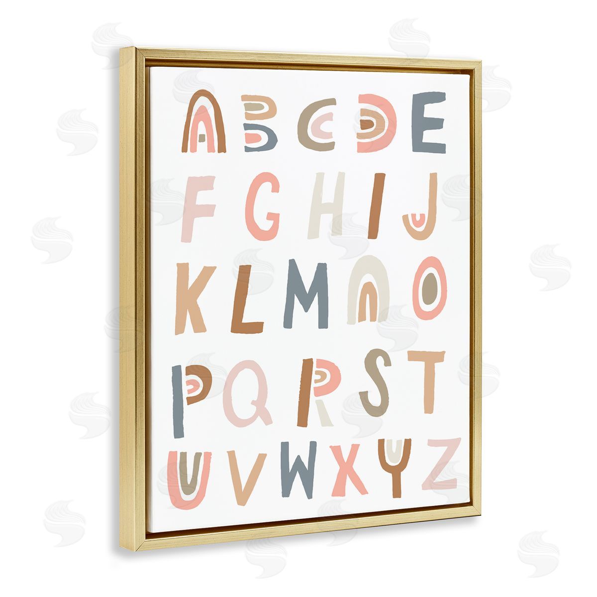 Jess Bruggink Neutral Rainbow Alphabet Chart Pink Beige Typography