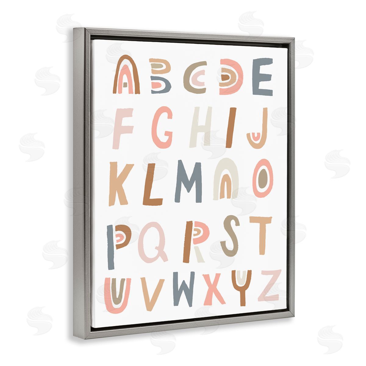 Jess Bruggink Neutral Rainbow Alphabet Chart Pink Beige Typography