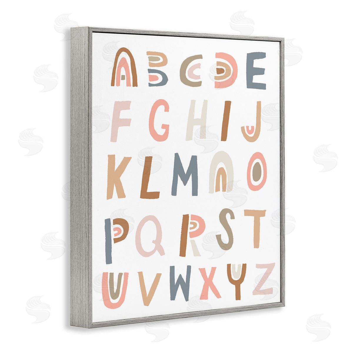 Jess Bruggink Neutral Rainbow Alphabet Chart Pink Beige Typography