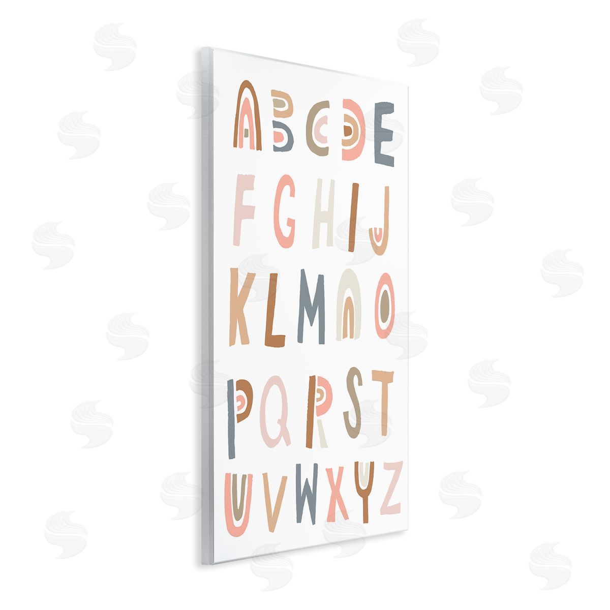 Jess Bruggink Neutral Rainbow Alphabet Chart Pink Beige Typography