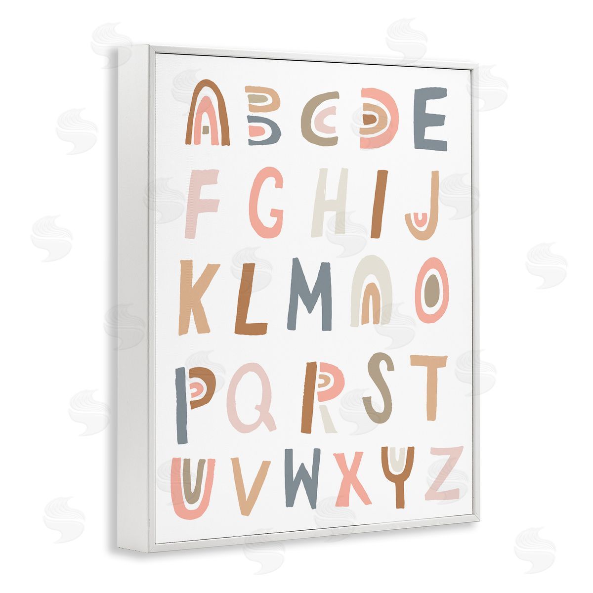 Jess Bruggink Neutral Rainbow Alphabet Chart Pink Beige Typography
