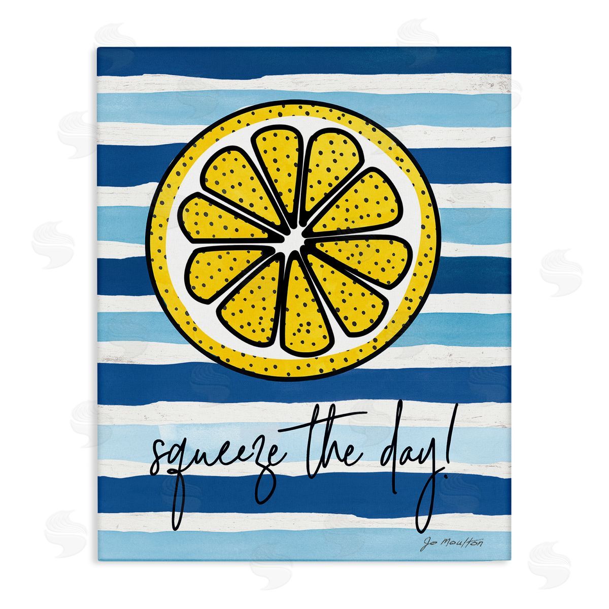 Jennifer Pugh Squeeze The Day Expression Lemon Nautical Stripes