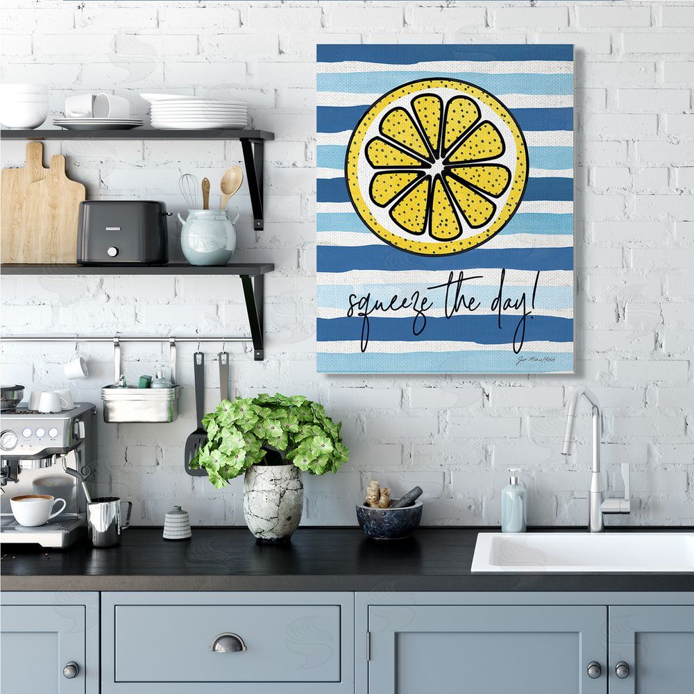 Jennifer Pugh Squeeze The Day Expression Lemon Nautical Stripes
