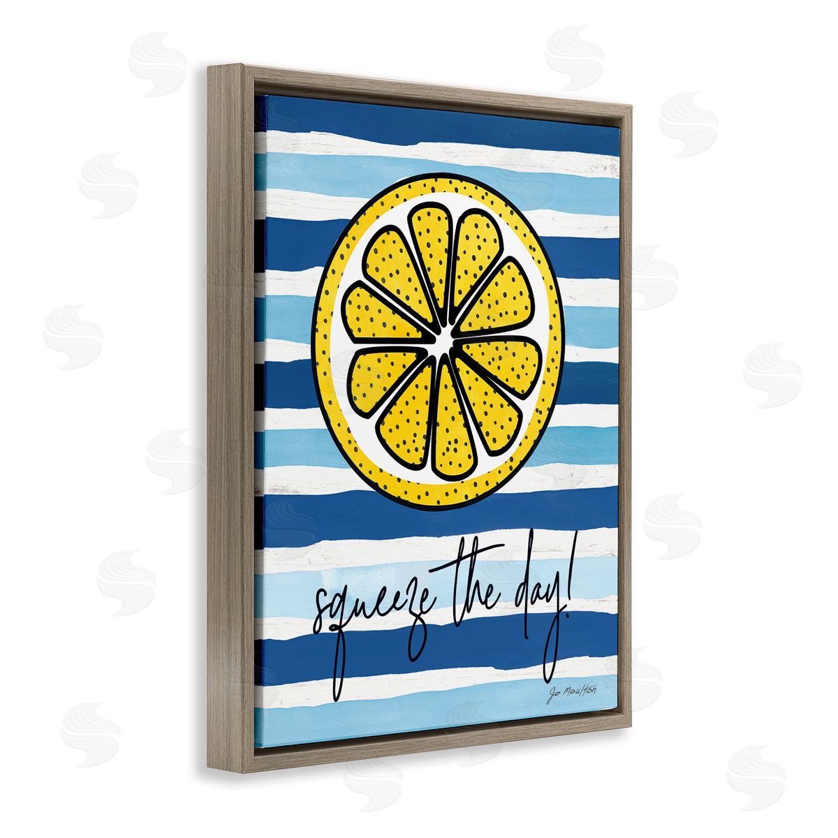 Jennifer Pugh Squeeze The Day Expression Lemon Nautical Stripes