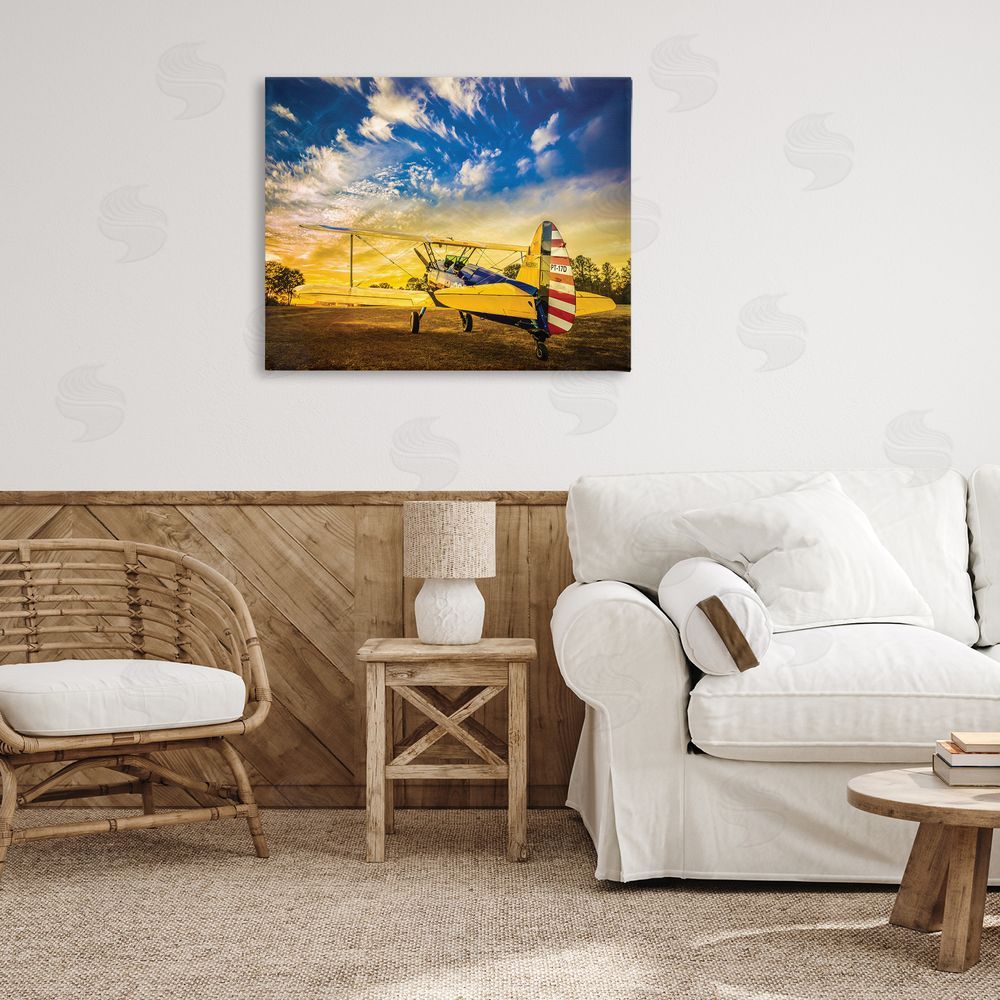 John Slemp Americana Plane Open Field Early Evening Sky