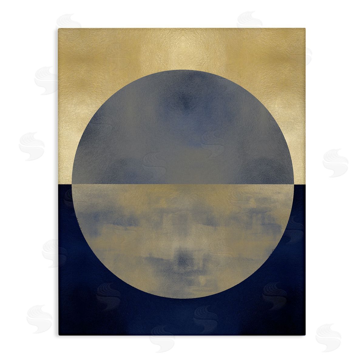 Justin Thompson Abstract Sunset Interpretation Blue Gold Distressed