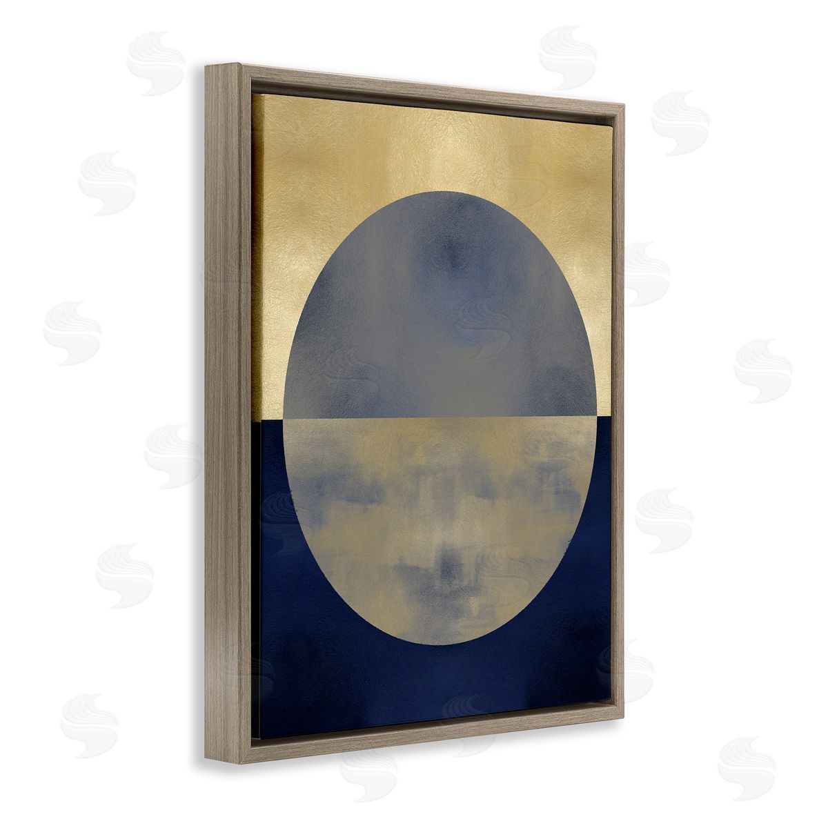 Justin Thompson Abstract Sunset Interpretation Blue Gold Distressed