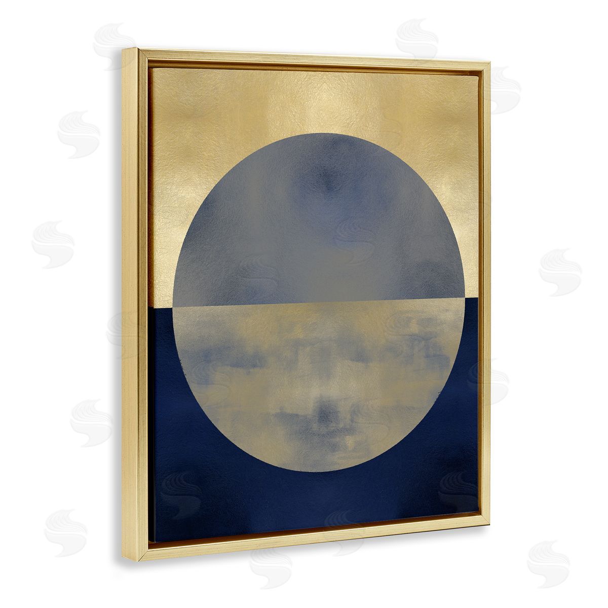 Justin Thompson Abstract Sunset Interpretation Blue Gold Distressed