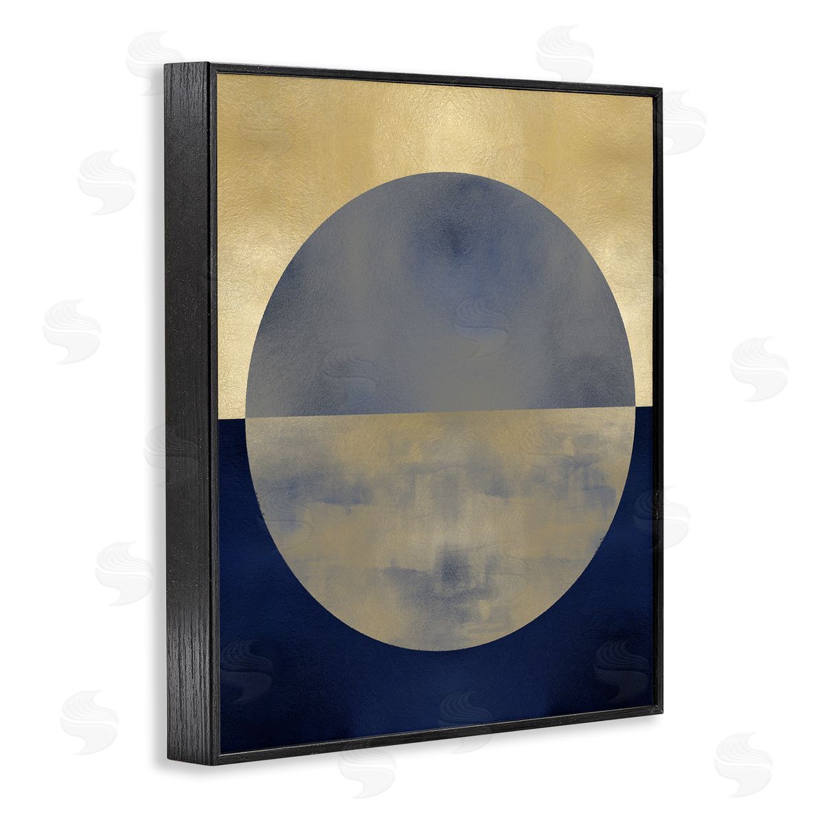 Justin Thompson Abstract Sunset Interpretation Blue Gold Distressed