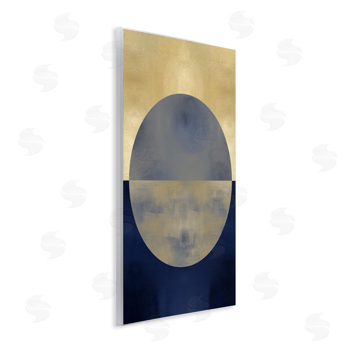 Justin Thompson Abstract Sunset Interpretation Blue Gold Distressed