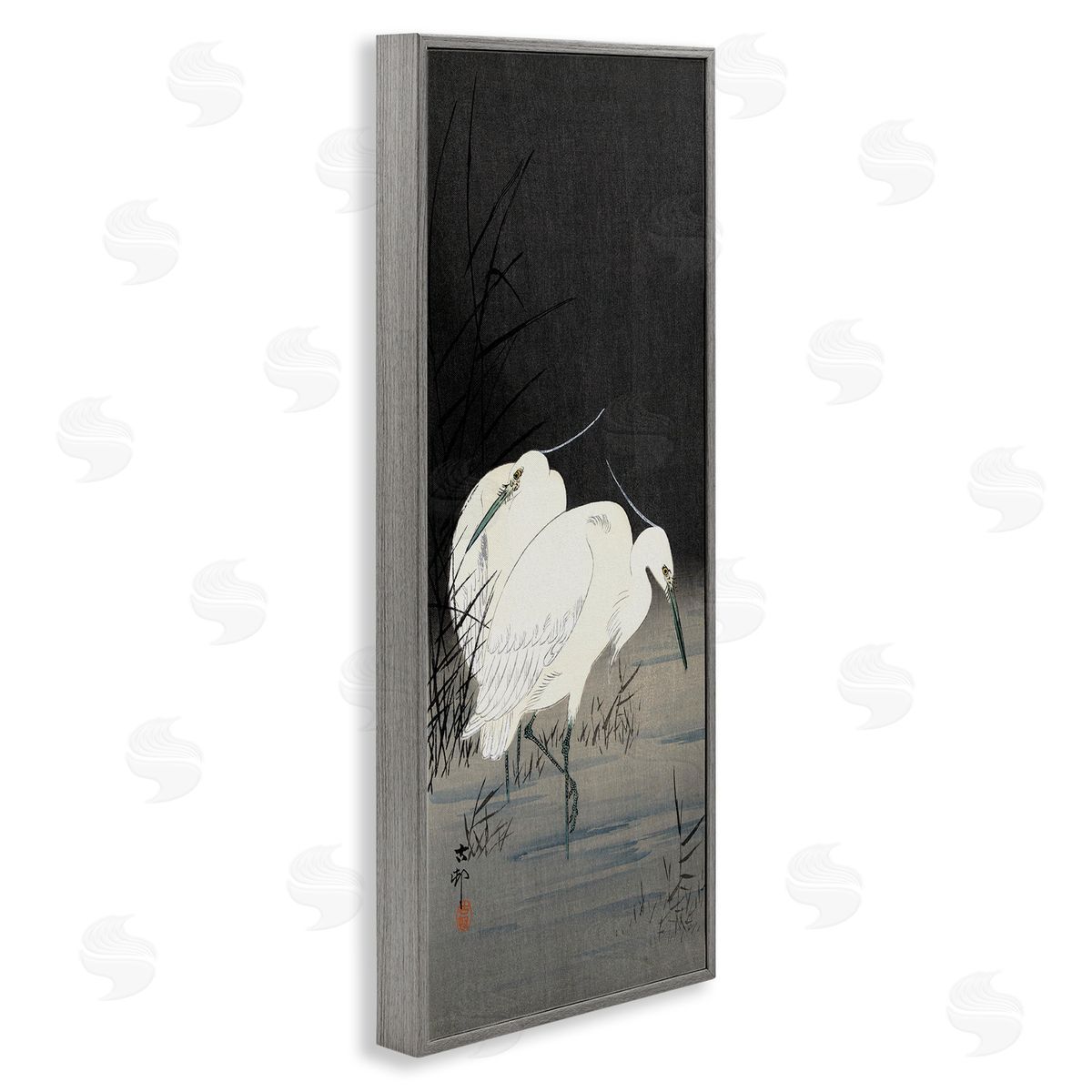 Ohara Koson Traditional Crane by Lake Japanese Inspired Bird