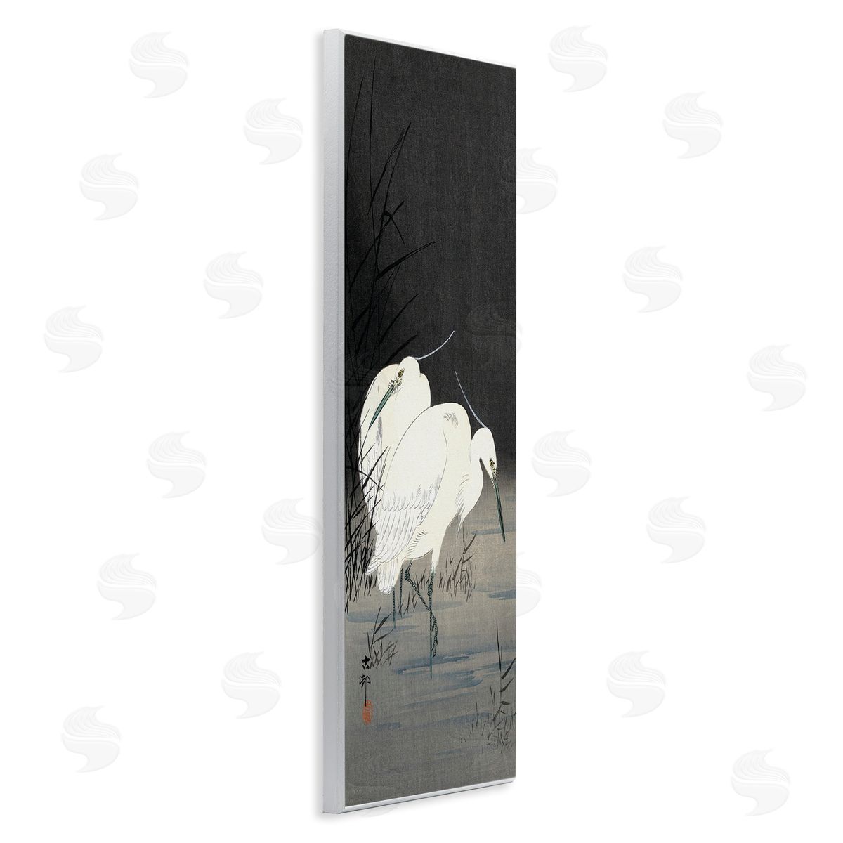 Ohara Koson Traditional Crane by Lake Japanese Inspired Bird