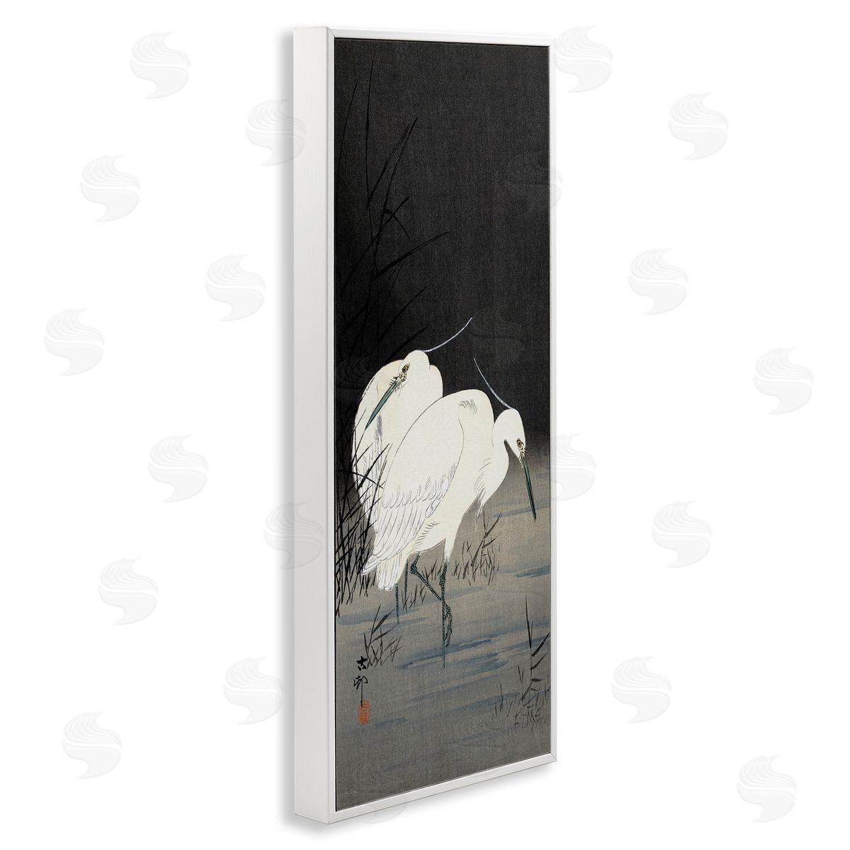 Ohara Koson Traditional Crane by Lake Japanese Inspired Bird