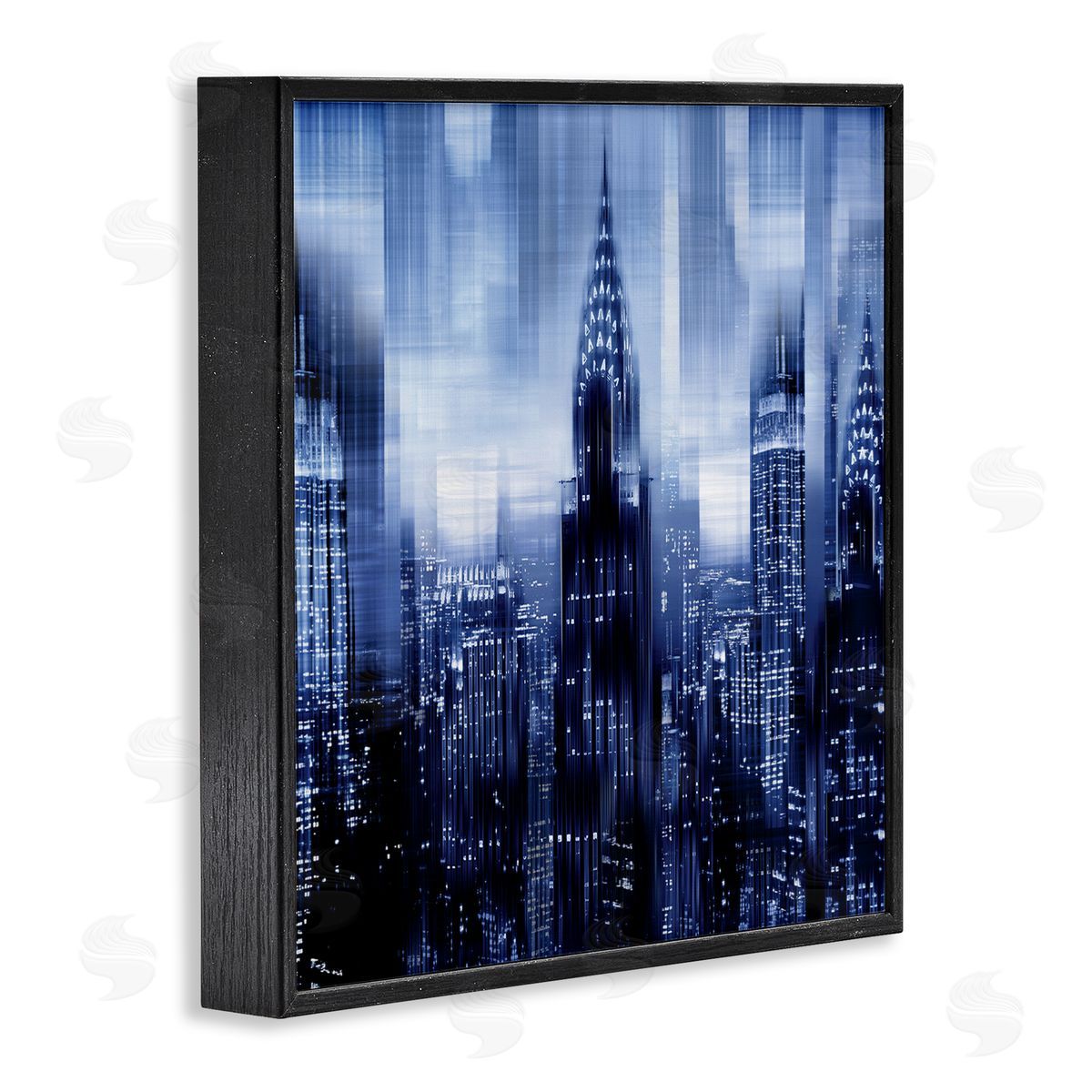 Kate Carrigan New York Cityscape Soft Focus Blue Architecture Black Framed Glicee Wall Art Print
