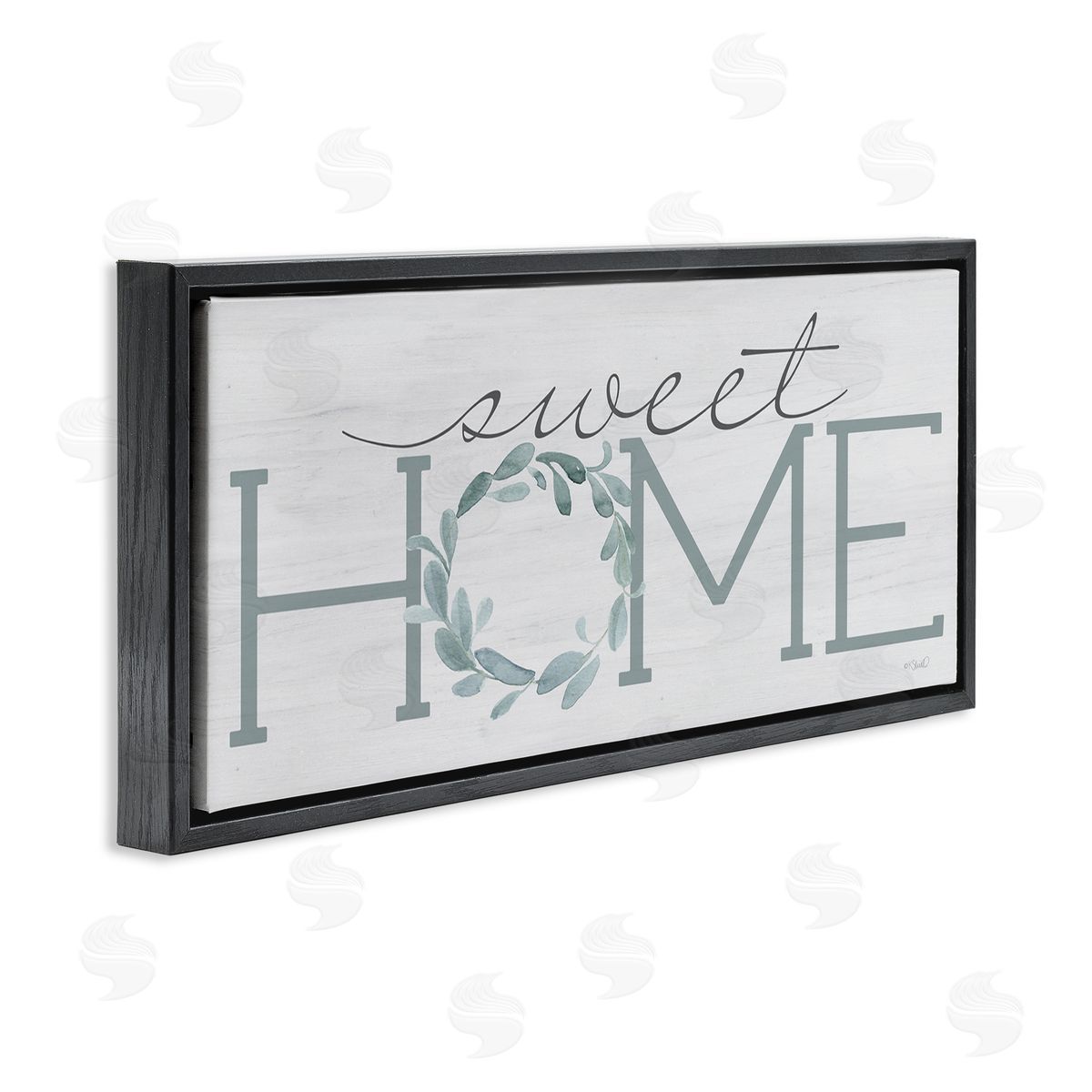 Kate Sherrill Sweet Home Greeting Grey Floral Wreath