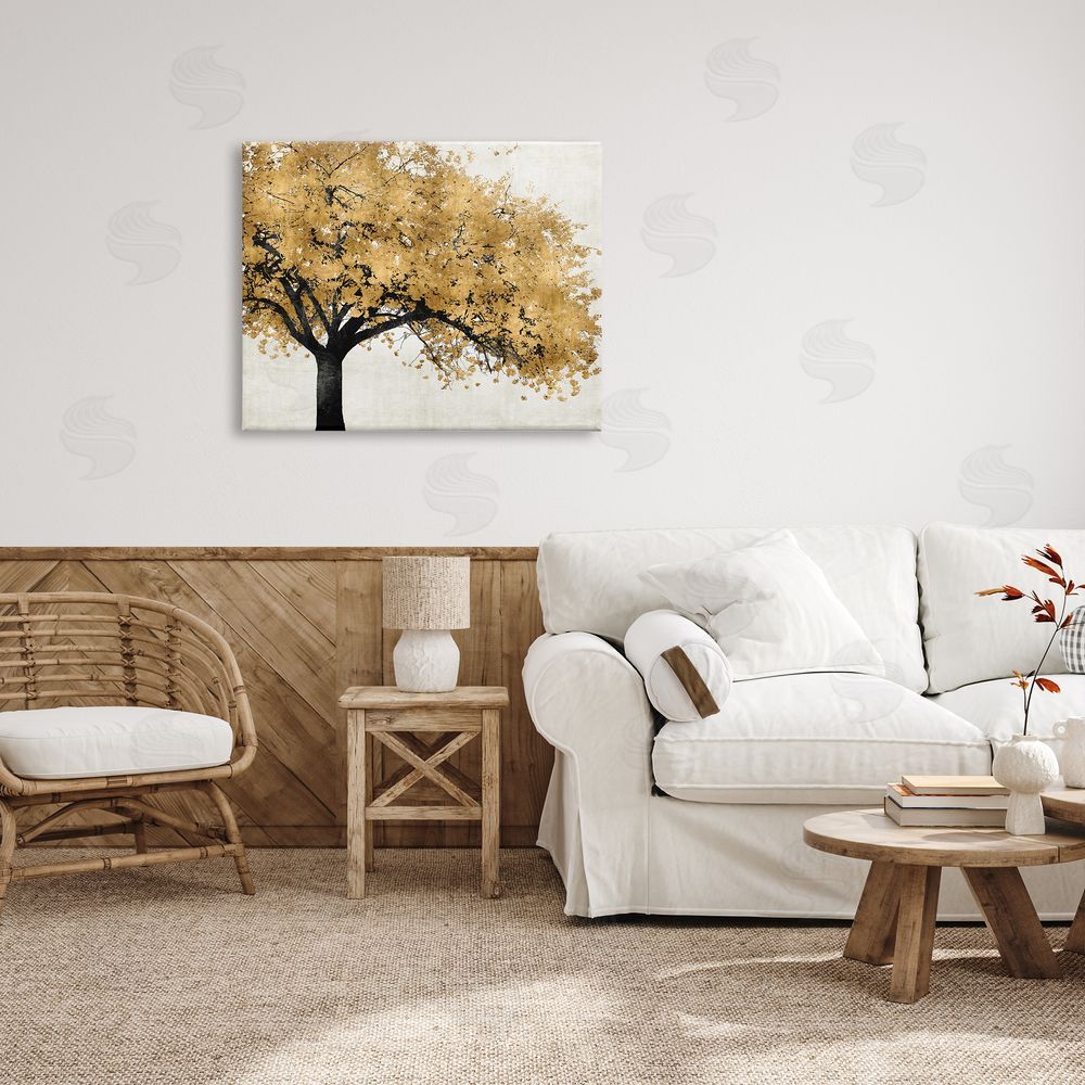 Kate Bennett Traditional Tree with Autumn Leaves over Neutral