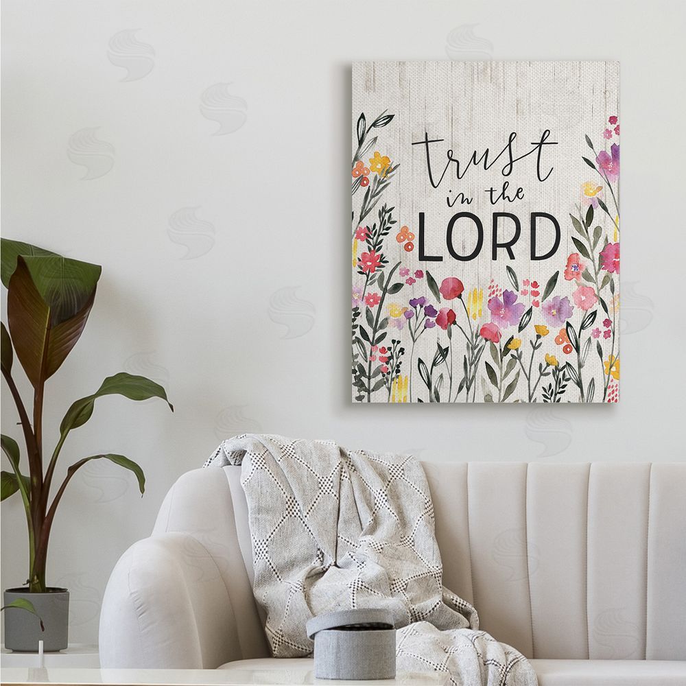 Loni Harris Trust in the Lord Proverb Spring Watercolor Flowers