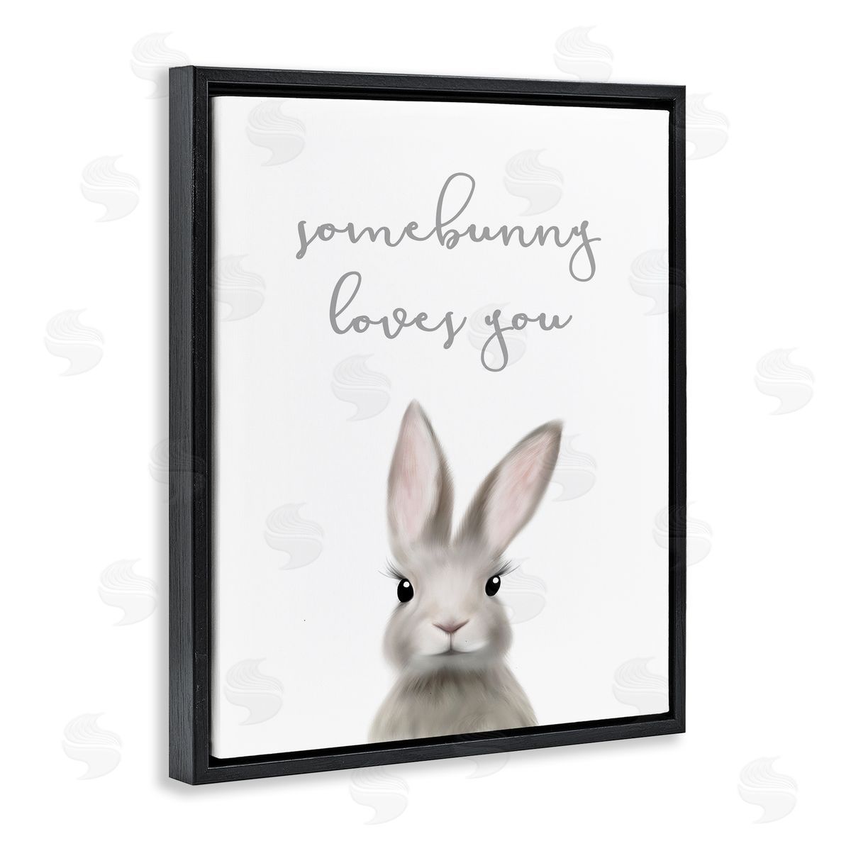 Leah Straatsma Somebunny Loves You Quote Grey Rabbit Animal Pun