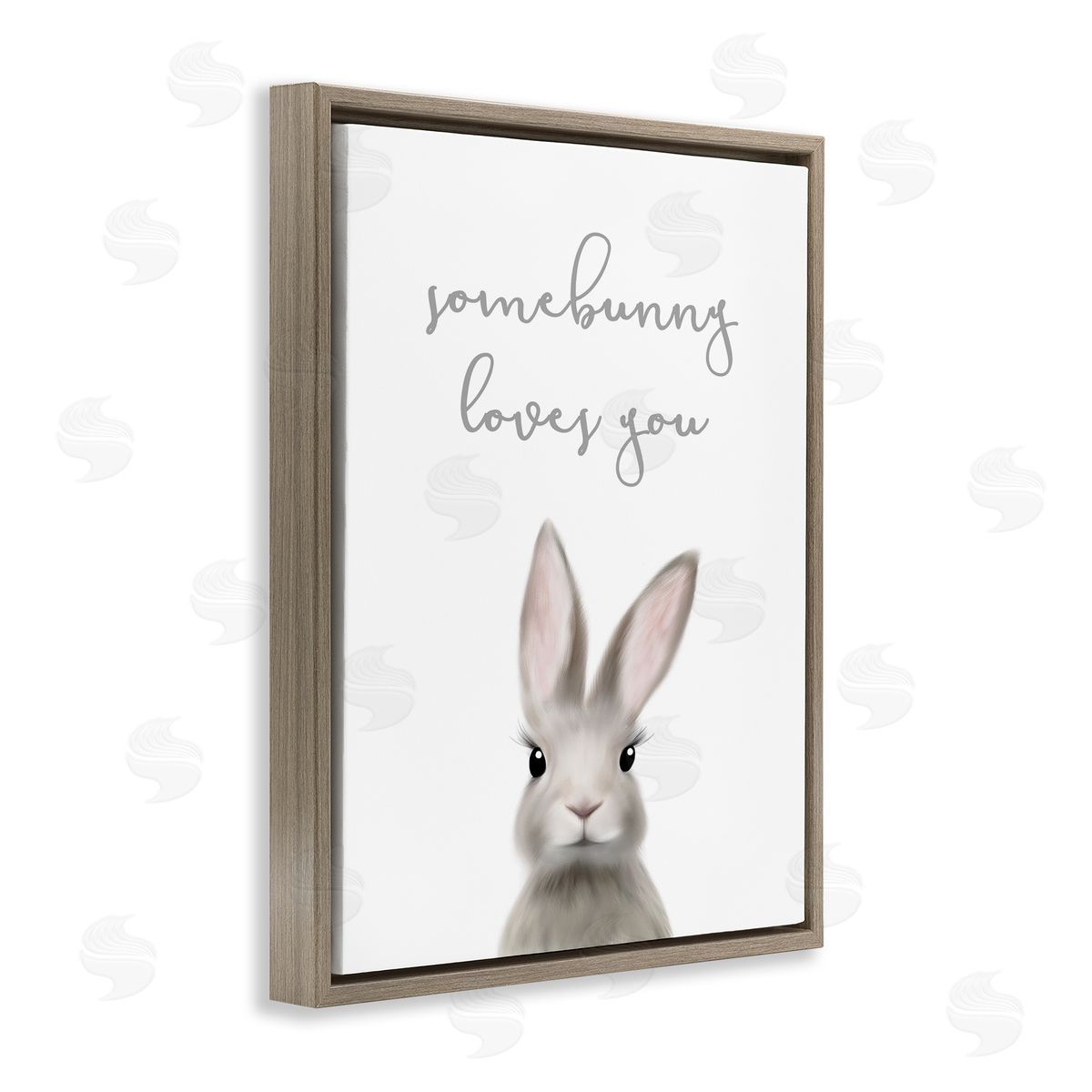 Leah Straatsma Somebunny Loves You Quote Grey Rabbit Animal Pun