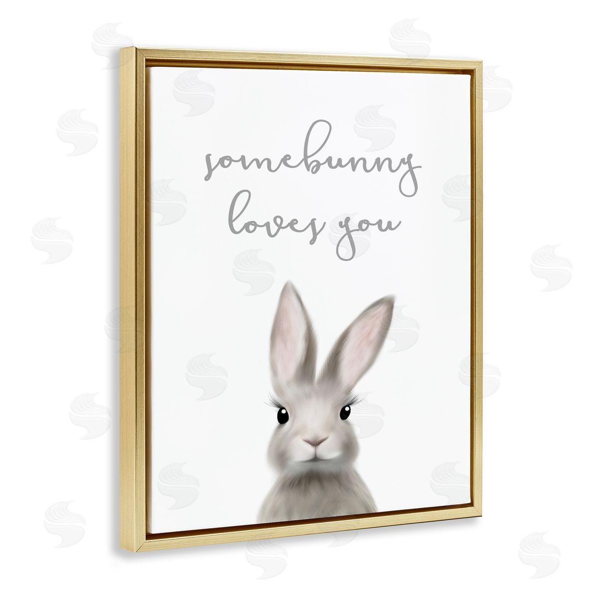 Leah Straatsma Somebunny Loves You Quote Grey Rabbit Animal Pun