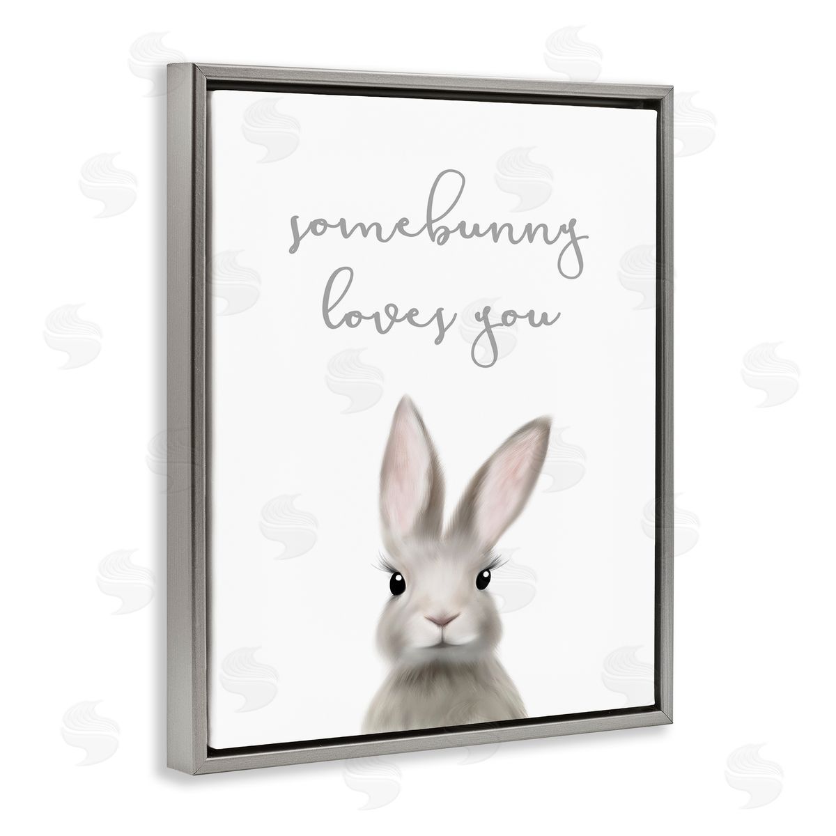 Leah Straatsma Somebunny Loves You Quote Grey Rabbit Animal Pun