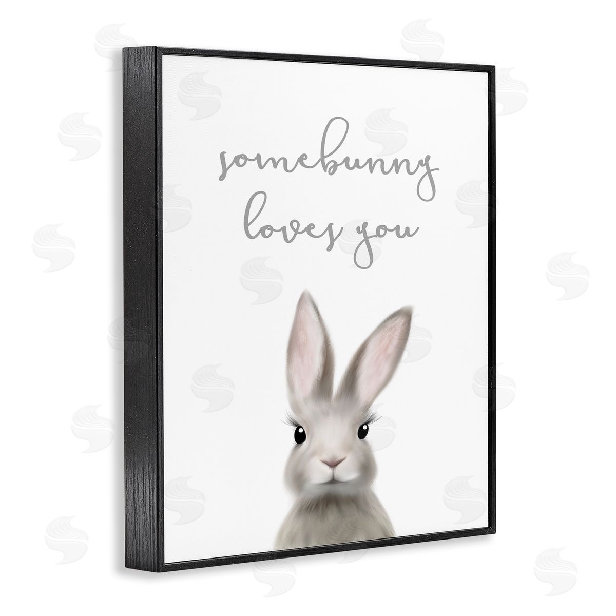 Leah Straatsma Somebunny Loves You Quote Grey Rabbit Animal Pun