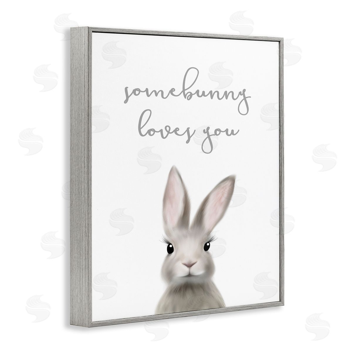 Leah Straatsma Somebunny Loves You Quote Grey Rabbit Animal Pun