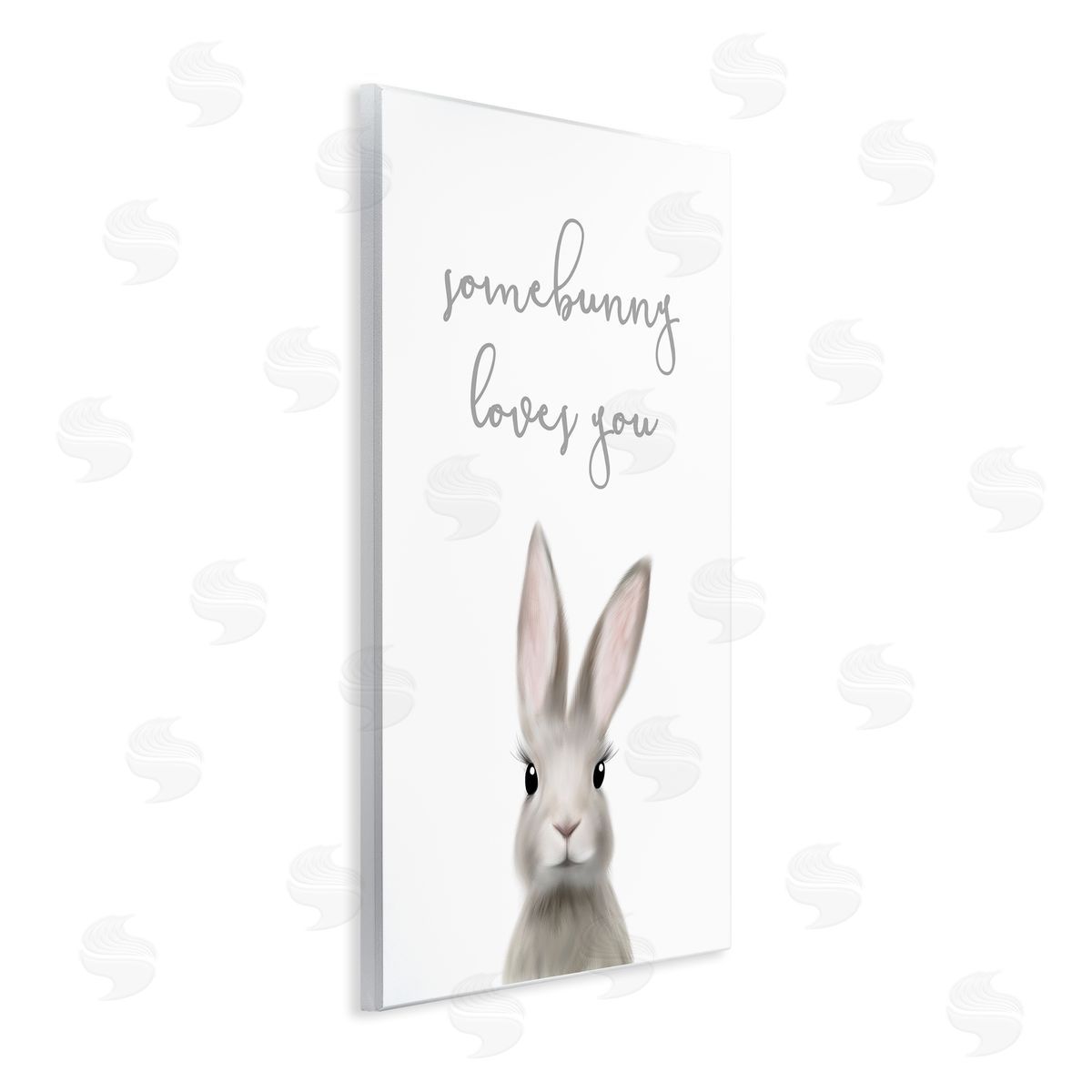 Leah Straatsma Somebunny Loves You Quote Grey Rabbit Animal Pun