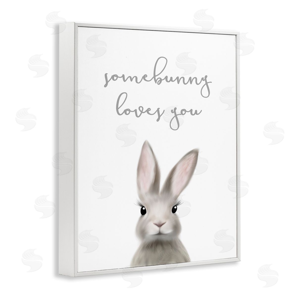 Leah Straatsma Somebunny Loves You Quote Grey Rabbit Animal Pun