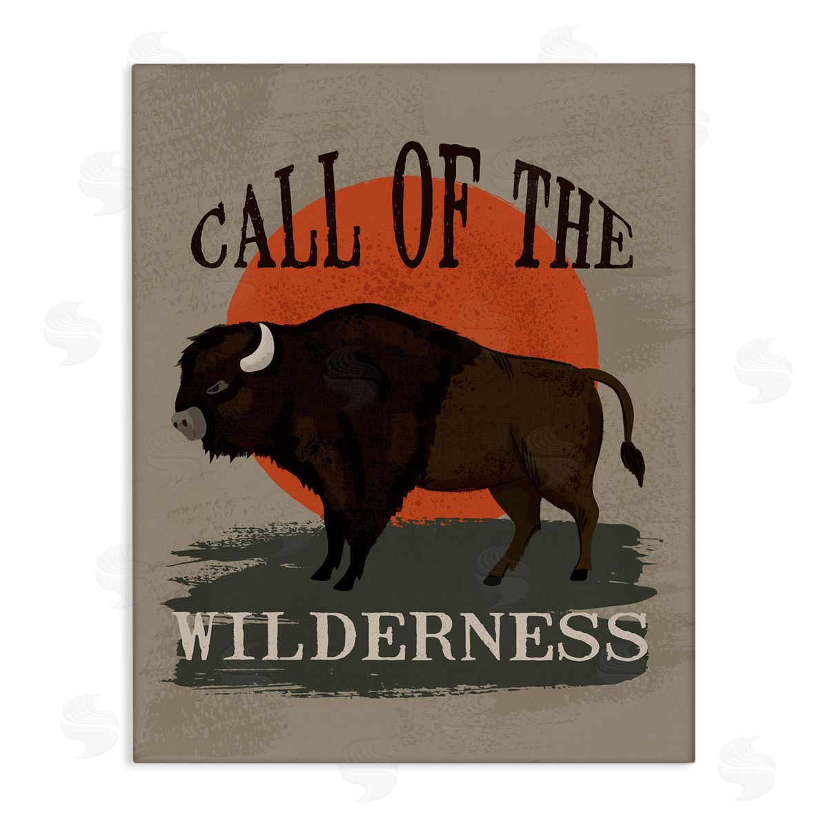 Lisa Perry Whitebutton Call of The Wilderness Phrase Southwestern Buffalo Sunset