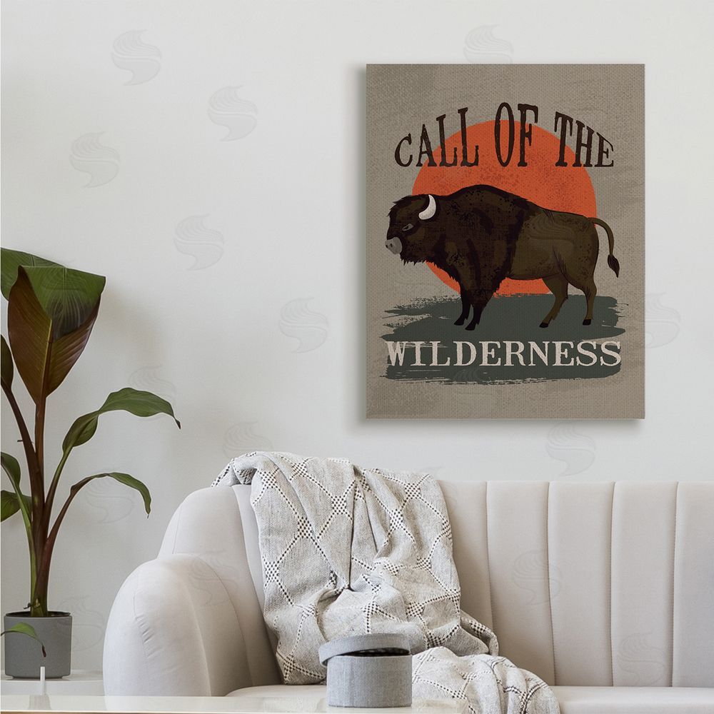 Lisa Perry Whitebutton Call of The Wilderness Phrase Southwestern Buffalo Sunset
